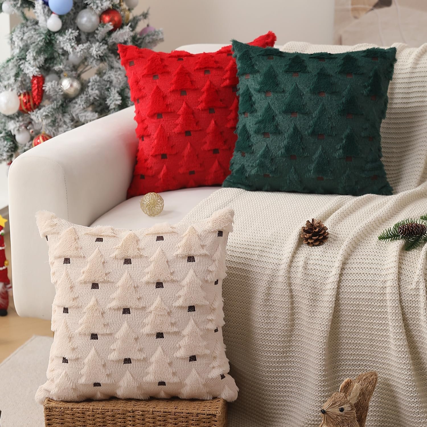 Christmas Throw Pillow Covers – Set of 2