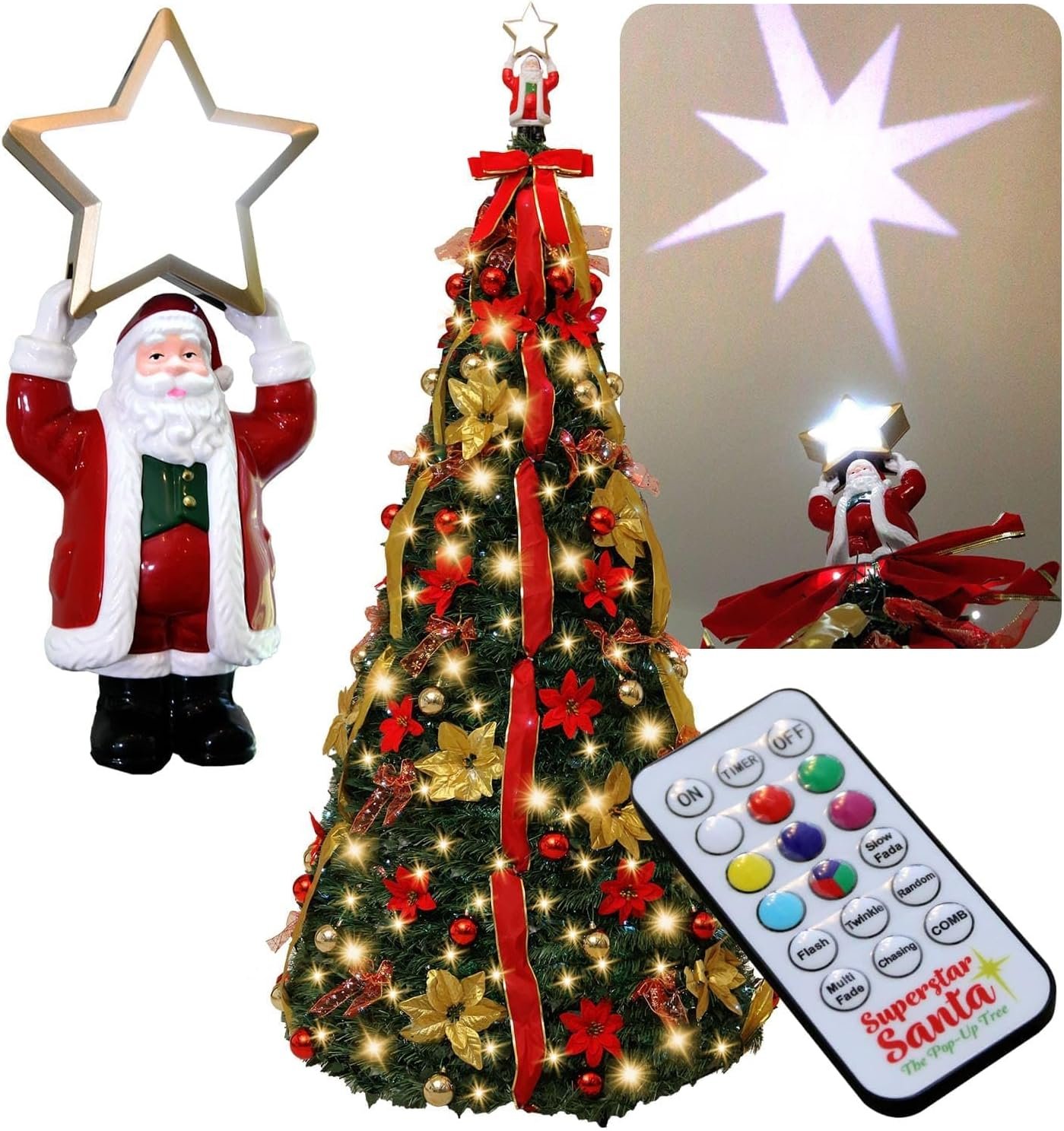 Superstar Santa Pop-Up Christmas Tree